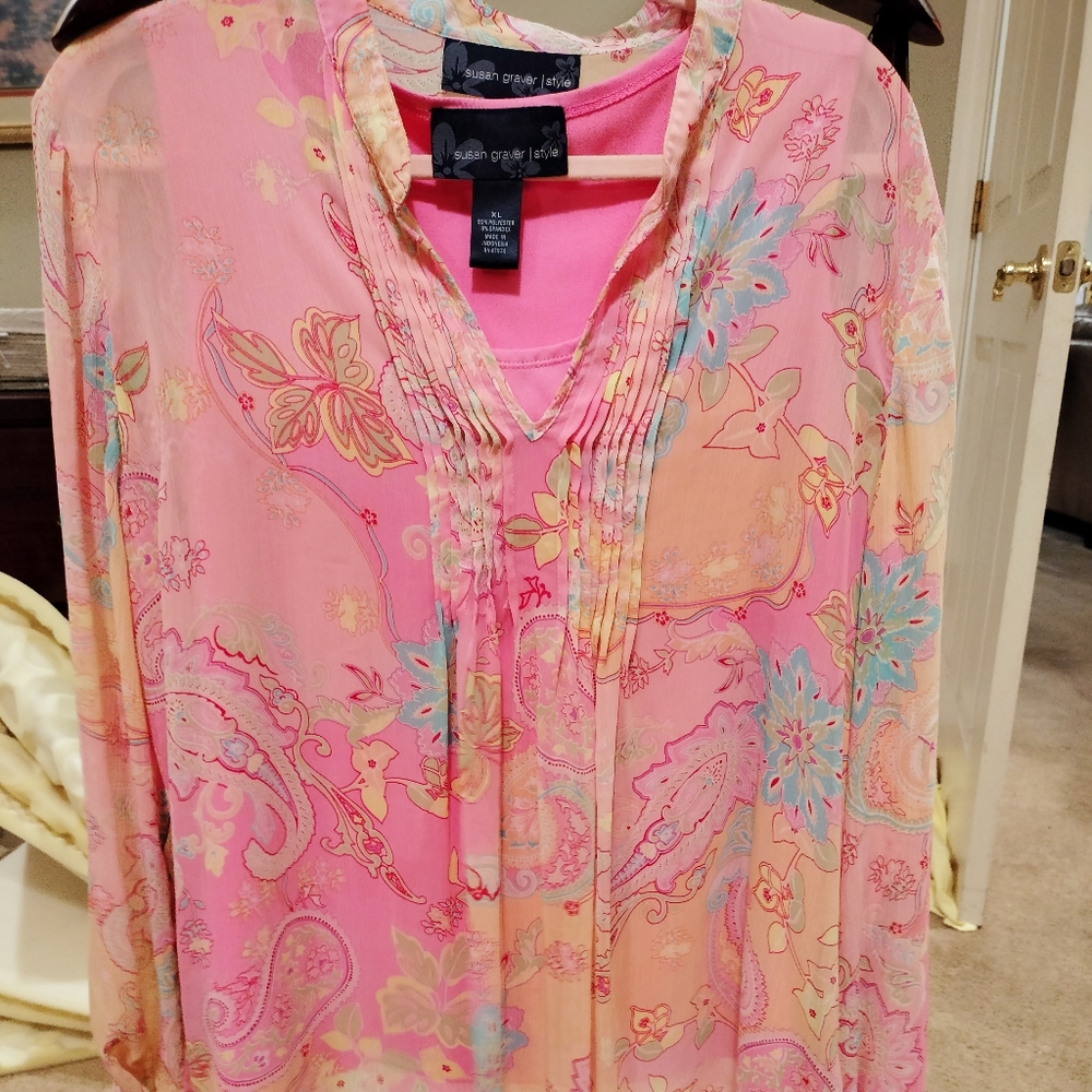 Two-piece shirt by Susan Graver limited edition
